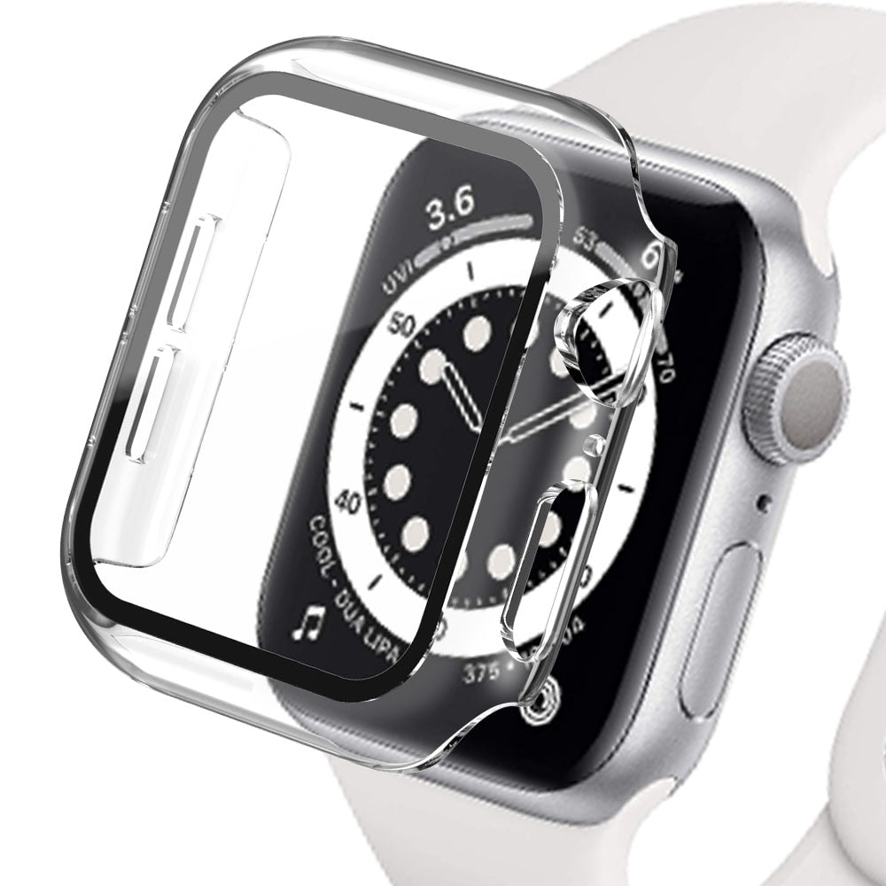 Tempered Glass+Matte Watch Cover for Apple Watch Case 44mm 40mm 42mm 38mm Bumper+Screen Protector for Iwatch SE 6 5 4 3 2 1